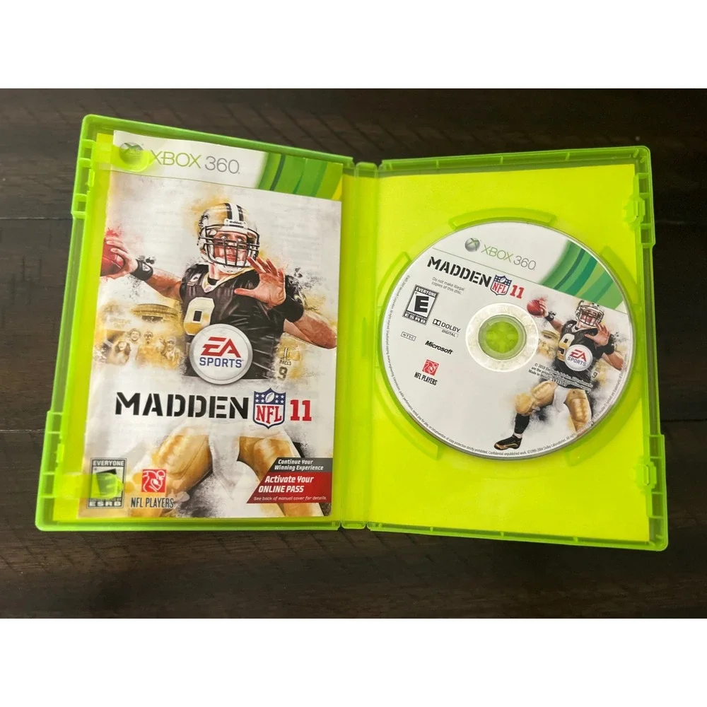 Madden NFL 11 Microsoft Xbox 360 EA Sports Football Game Drew Brees Cover CIB